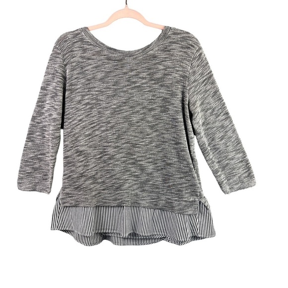 Clu + Willoughby Anthropology Ainsley Preppy Ruffle Back Top  Size Medium - Picture 1 of 9